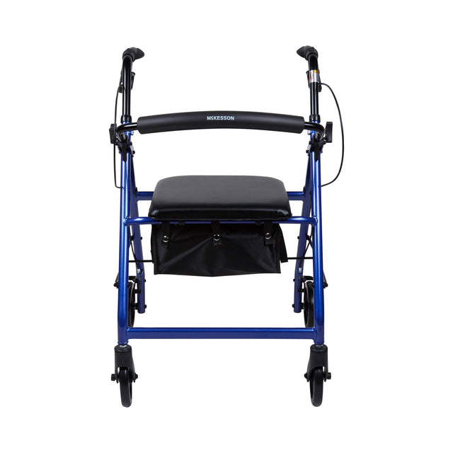 McKesson Lightweight 4 Wheel Rollator Walker, Blue