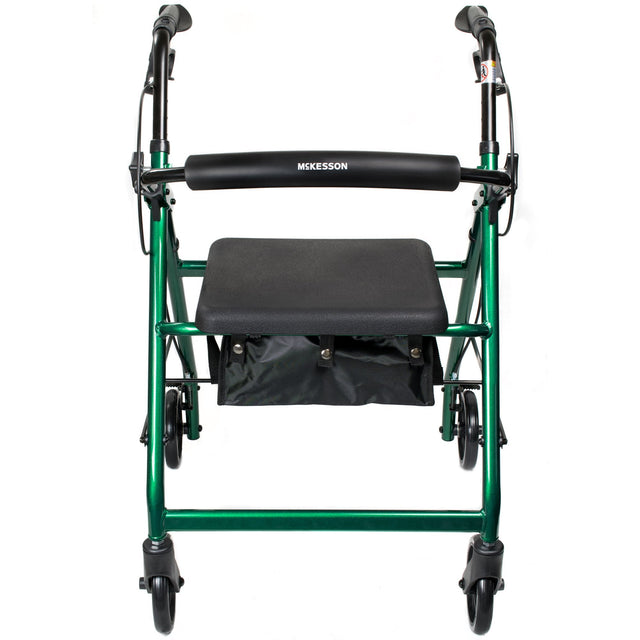 McKesson Lightweight 4 Wheel Rollator Walker, Green