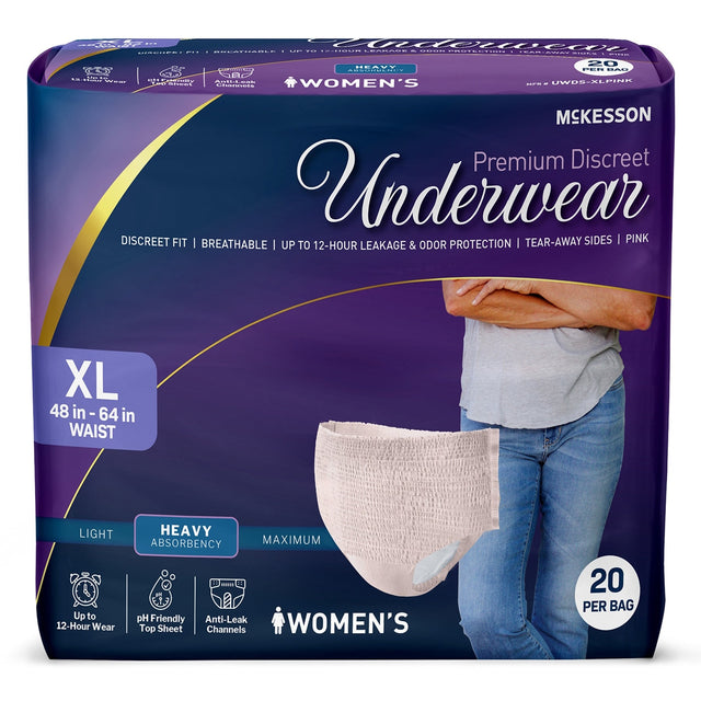 McKesson Women's Premium Discreet Pull On Absorbent Underwear, Heavy