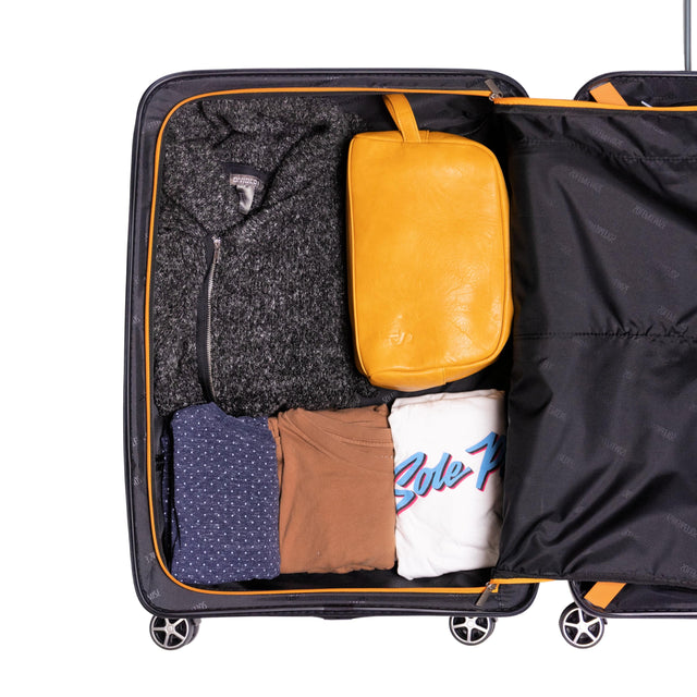 24-inch Black Hardcase Roller Luggage with 360° Wheels & TSA Lock