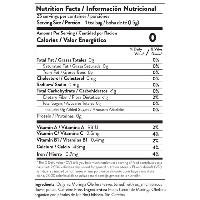 Organic Moringa Tea, Hibiscus