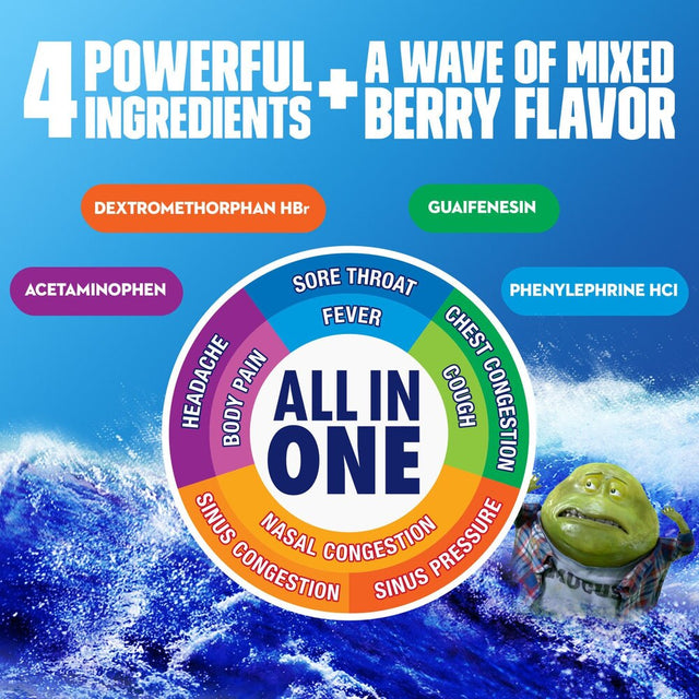 Mucinex Fast-Max Cold & Flu Relief All-In-One Liquid, Maximum Strength, 6 fl oz