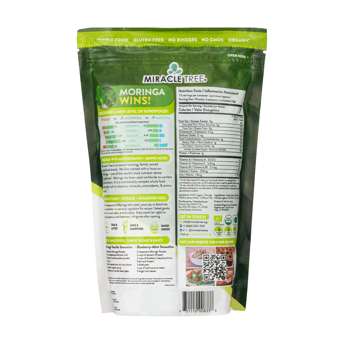 100% Organic Moringa Pouch