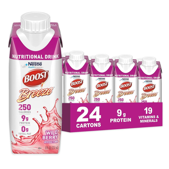 Nestle Boost Breeze, Wild Berry, 8 oz carton, CS/24