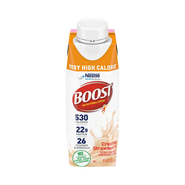 Nestle Boost Very High Calorie (VHC), Strawberry, 8 oz Carton, CS/24