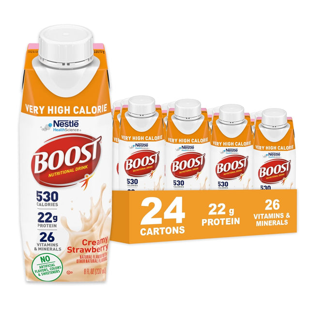 Nestle Boost Very High Calorie (VHC), Strawberry, 8 oz Carton, CS/24