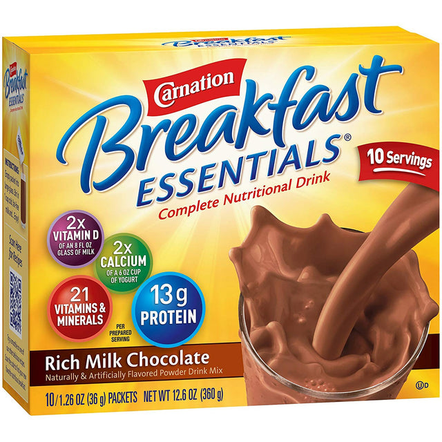 Carnation Breakfast Essentials Powder Drink Mix, Rich Milk Chocolate