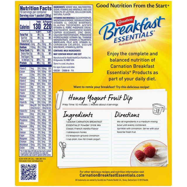 Carnation Breakfast Essentials Powder Drink Mix, French Vanilla