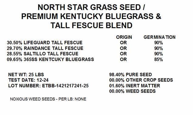 North Star Grass Seed | Premium Kentucky Bluegrass & Tall Fescue Blend