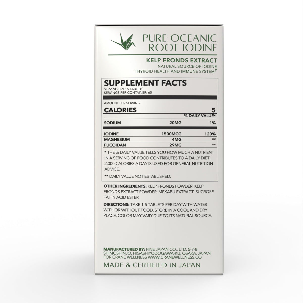 Pure Oceanic Root Iodine Kelp Root Tablets