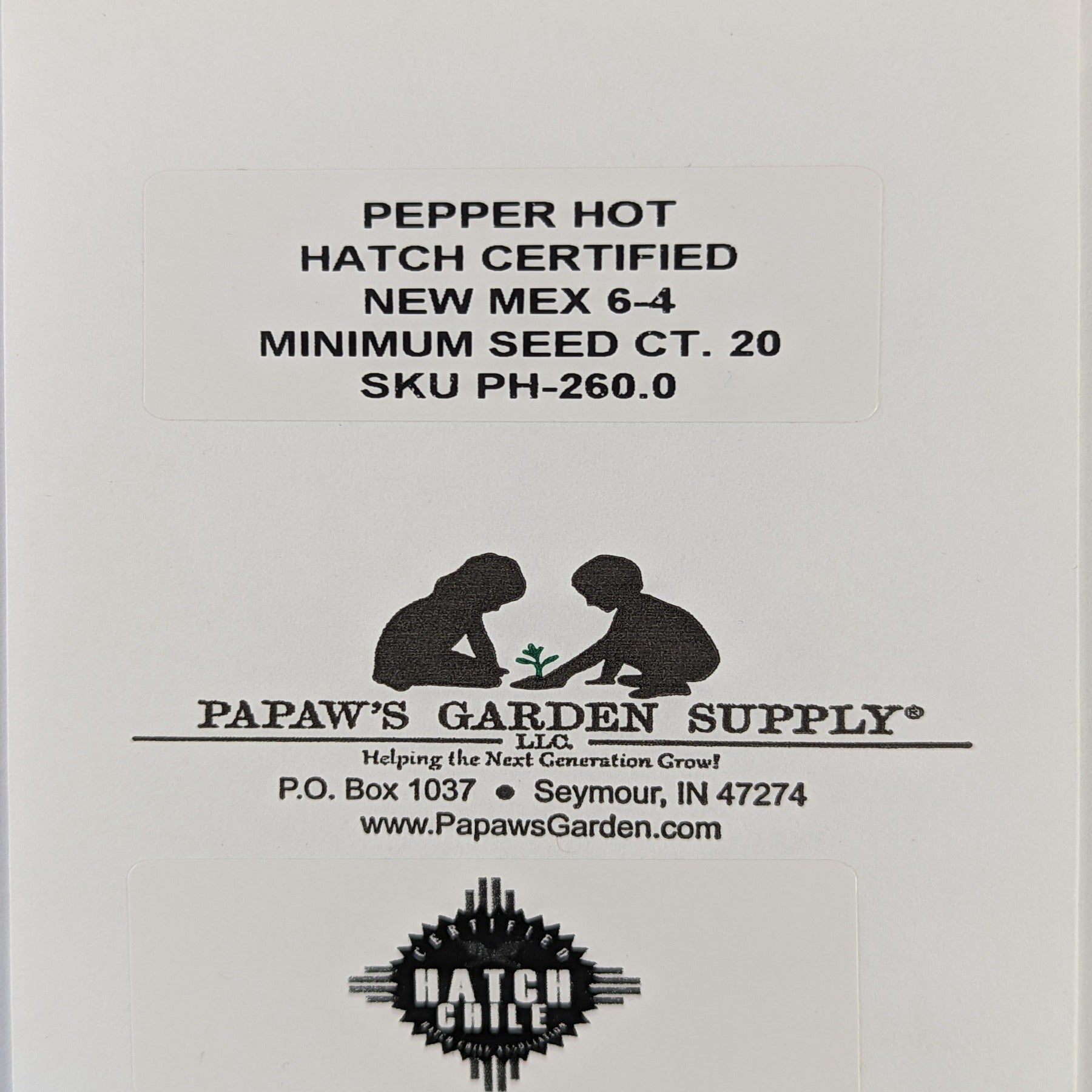 Hatch Cert. New Mex 6-4 Chile Hot Pepper Seeds