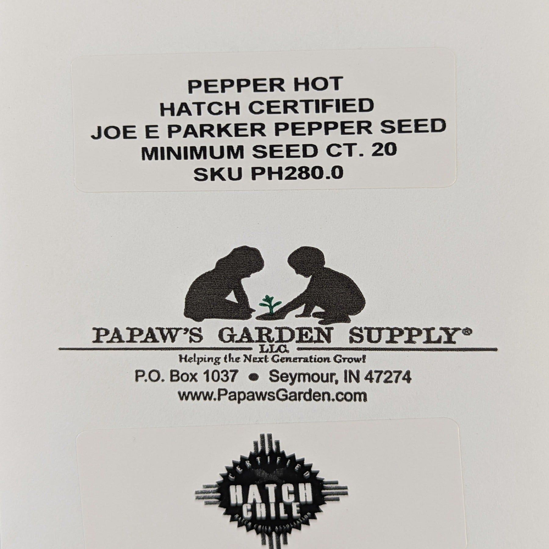 Hatch Cert. Joe E. Parker Chile Hot Pepper Seeds