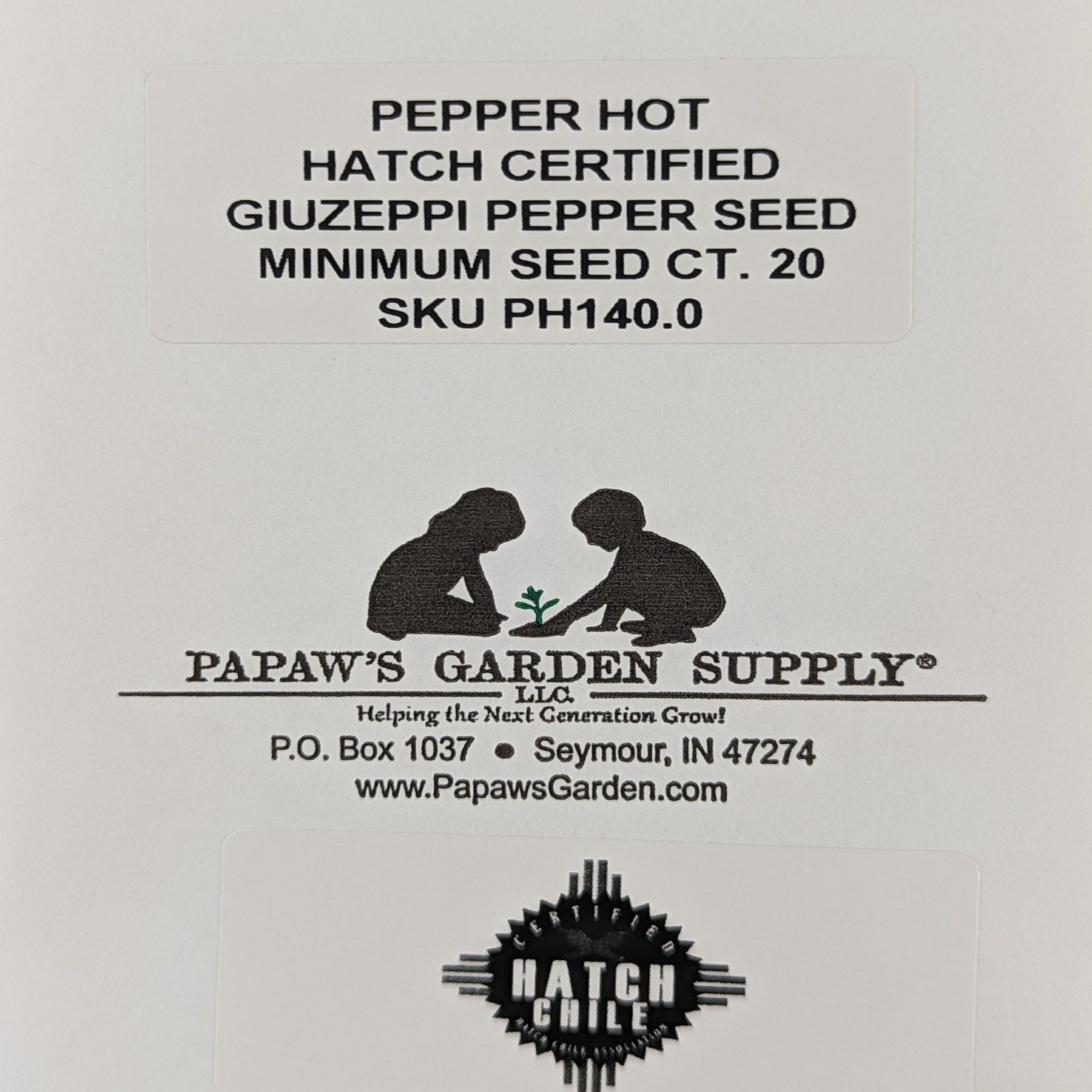 Hatch Cert. Giuzeppi Chile Hot Pepper Seeds