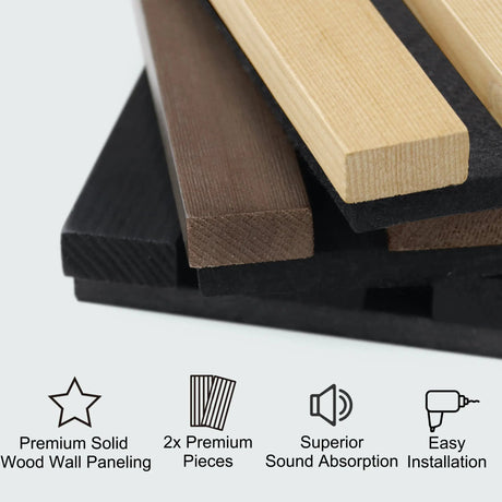 Luxury Walnut Acoustic Solid Wood Wall Panels ( 2 Panels Per Box )