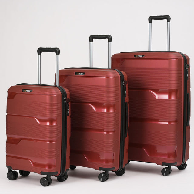 24-inch Red Hardcase Roller Luggage with 360° Wheels & TSA Lock