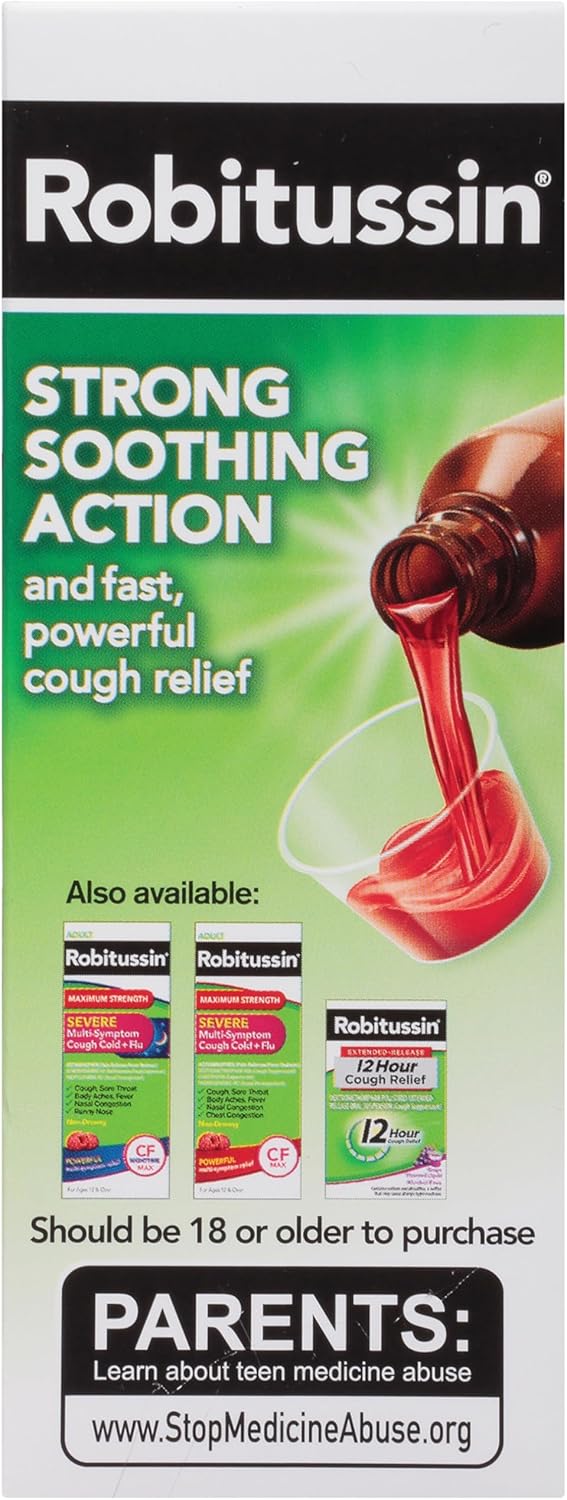 Robitussin Adult Cough + Chest Congestion DM, Maximum Strength, Rasberry Flavor