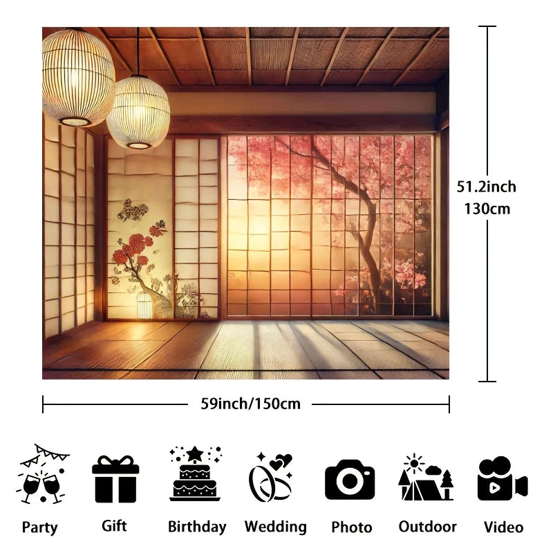 Japanese Shoji Screen Background Tapestry