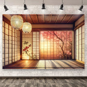 Japanese Shoji Screen Background Tapestry