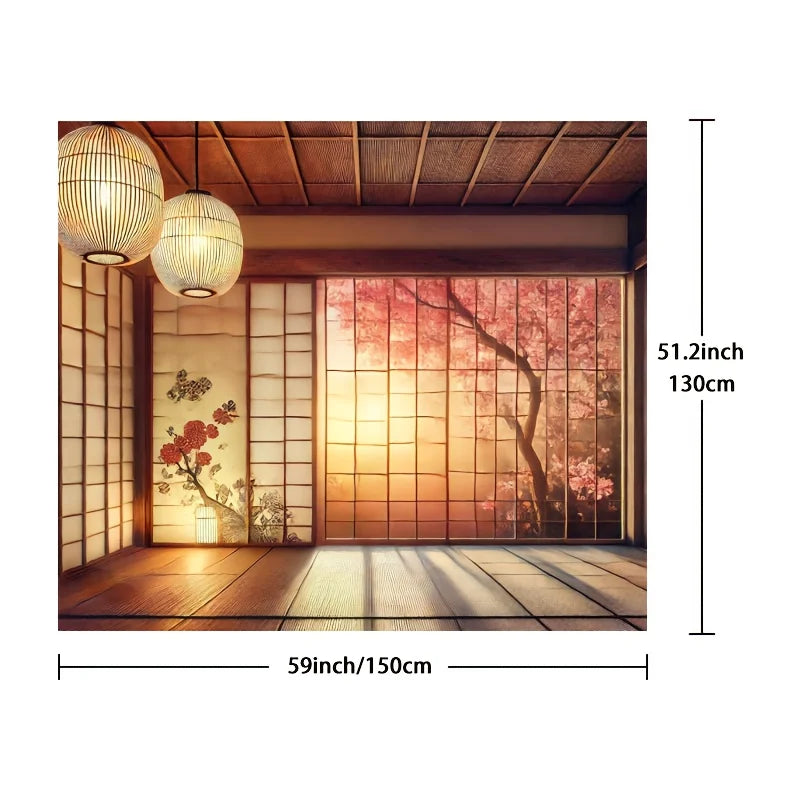 Japanese Shoji Screen Background Tapestry