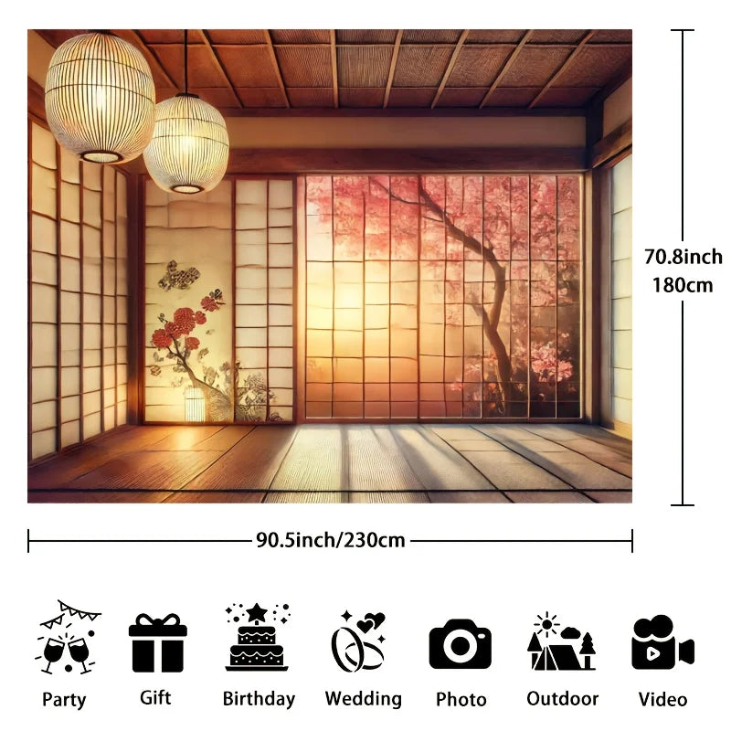 Japanese Shoji Screen Background Tapestry