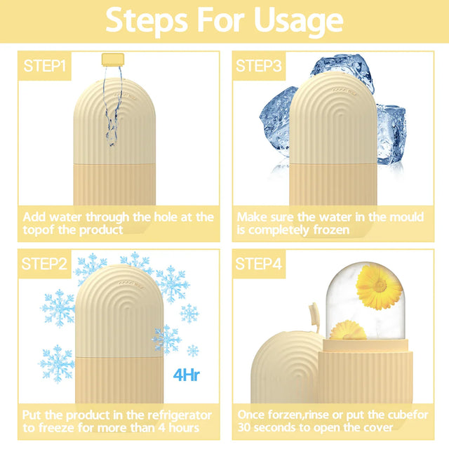 Upgraded Ice Roller Face and Eye Beauty Massage Silicone Ice Cubes Tighten Skin Reduce Skin Temperature Skin Care Tool