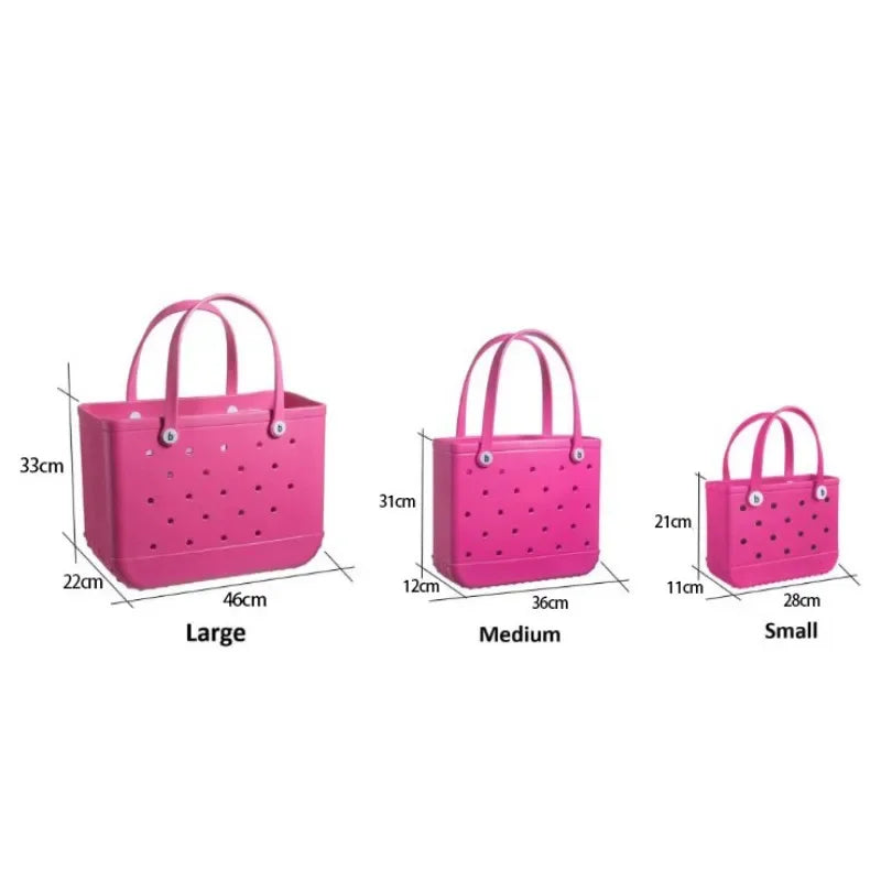 EVA Rubber Waterproof Handbag - Solid Color M/L