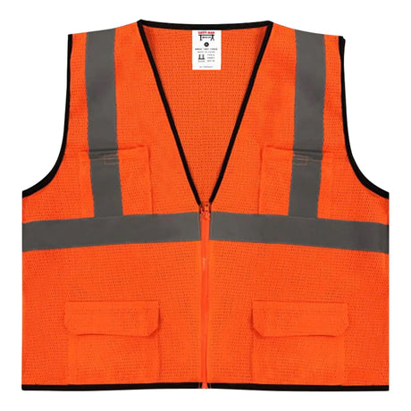 Safety Main 05EAMO Economy Vest, Class 2, All Mesh, Hi-Vis Orange, Pack of 3