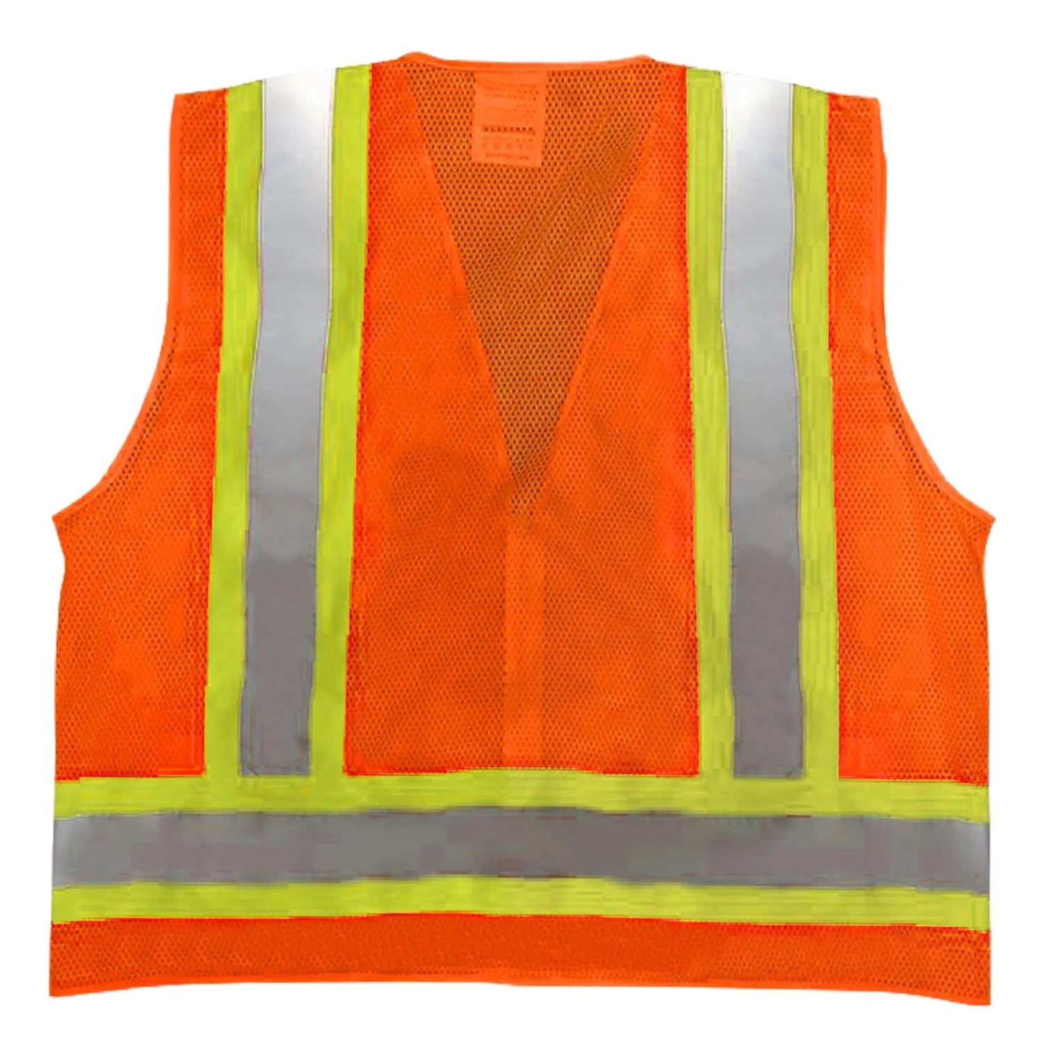 Safety Main 05TTSOZ Surveyor Vest, Class 2, Solid Front, Mesh Back, Hi-Vis Orange, Pack of 3