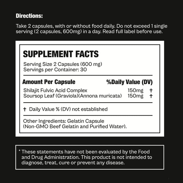 Graviola + Shilajit Supplement