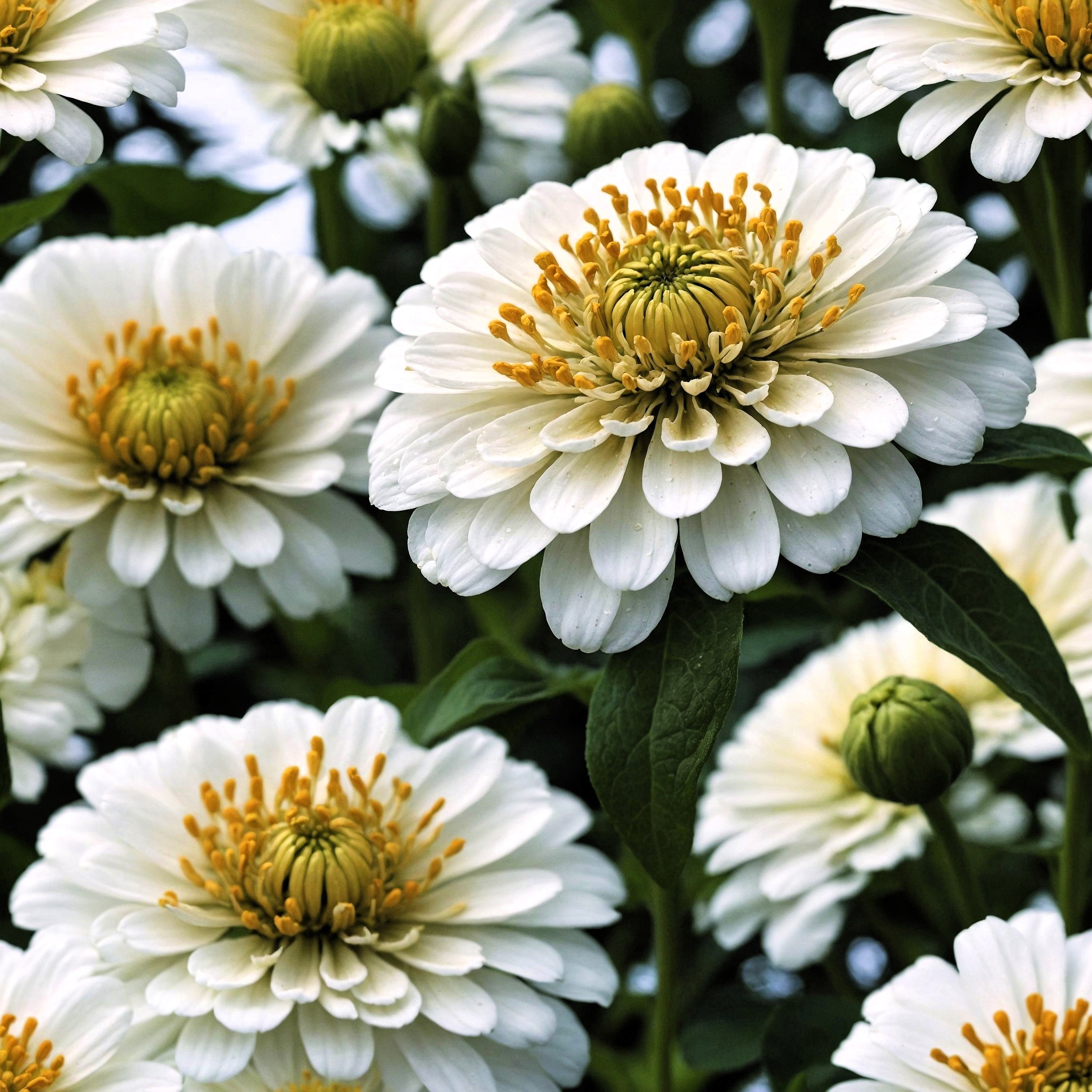 250 White POLAR BEAR ZINNIA Elegans Flower Seeds