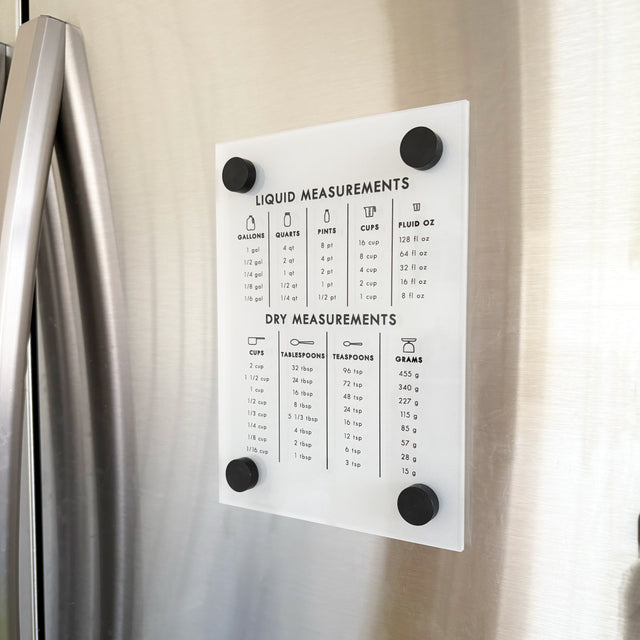 Frosted Acrylic Magnetic Kitchen Conversion Chart