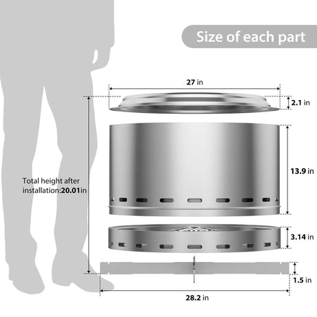 Stainless Steel Wood Burning Smokeless Outdoor Fire Pit