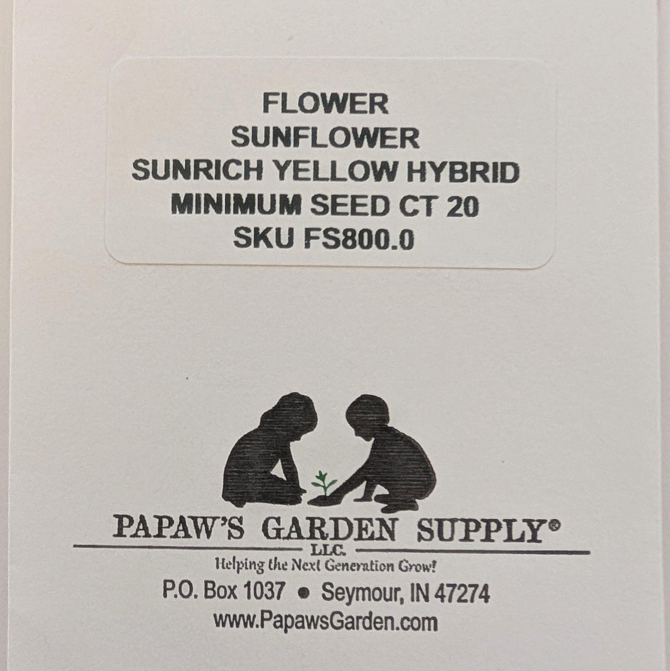 Papaw's Garden Supply Sunrich Hybrid Golden Yellow Sunflower Seed