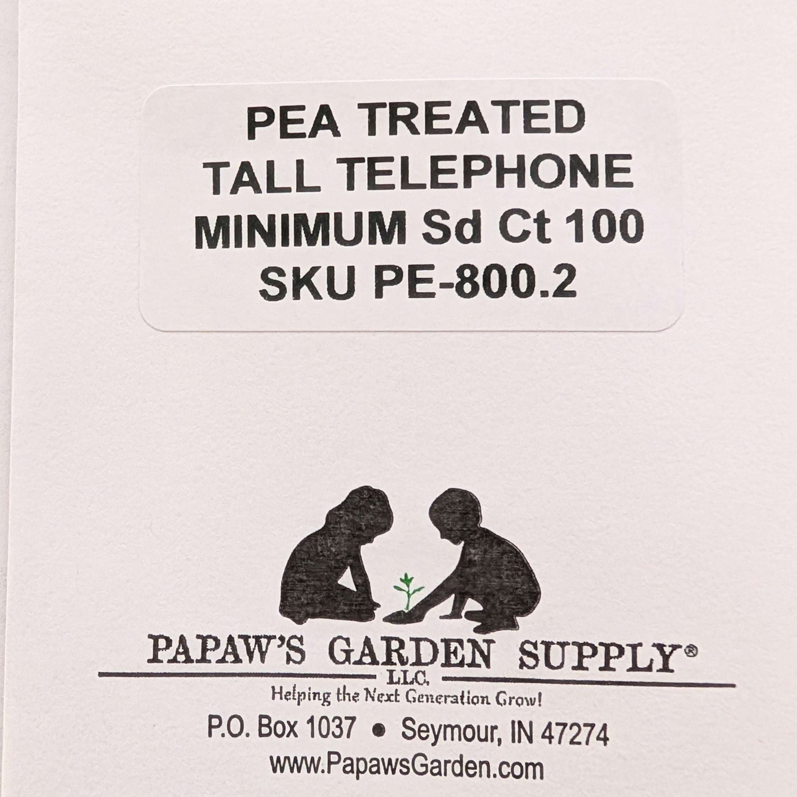 Tall Telephone Vining Treated Pea Seeds