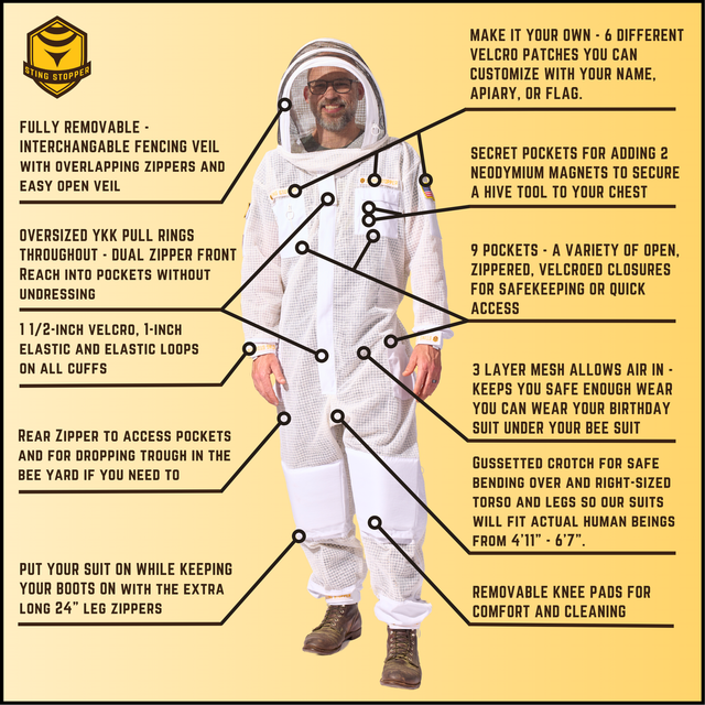 Professional Triple Layer Ventilated Full Beekeeping Suit