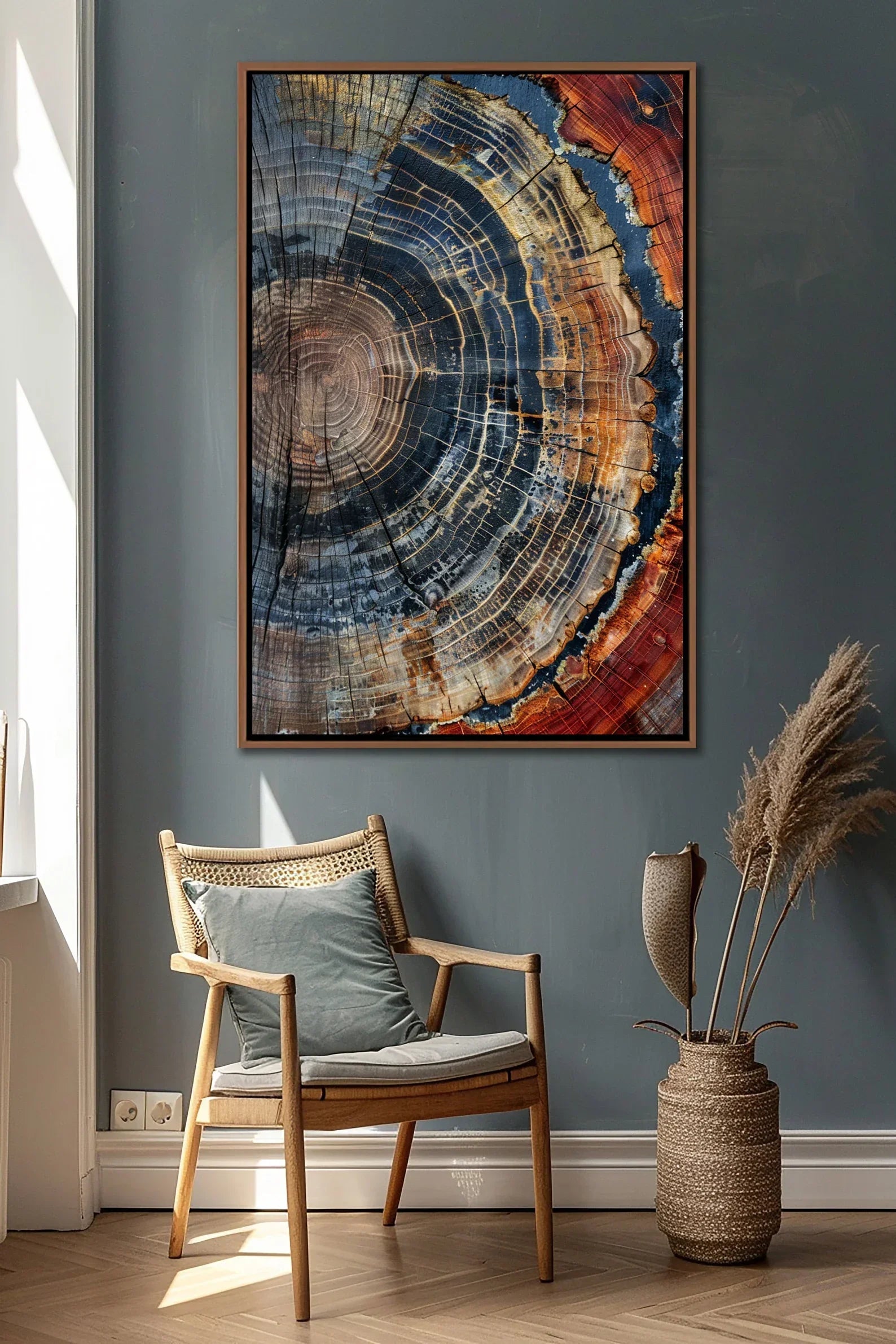 Colorful Tree Ring Canvas Wall Art – Minimalist Abstract Ring Design (Unframed High‑Quality Cotton Canvas)