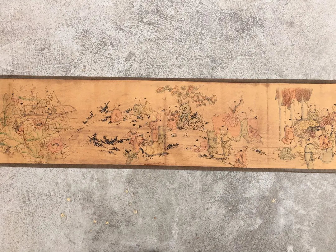 Ancient Chinese Calligraphy Scroll – “Baizi” Picture Scroll (30×405cm)