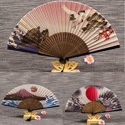 Matte Silk Bamboo Folding Fan with Tassel