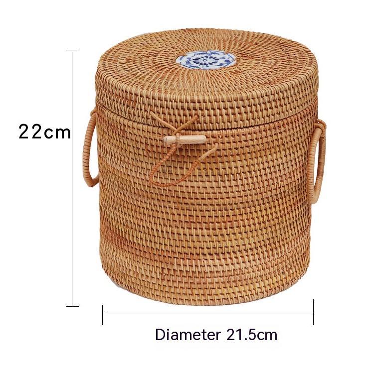 Vietnamese Handmade Rattan Weave Tea Storage