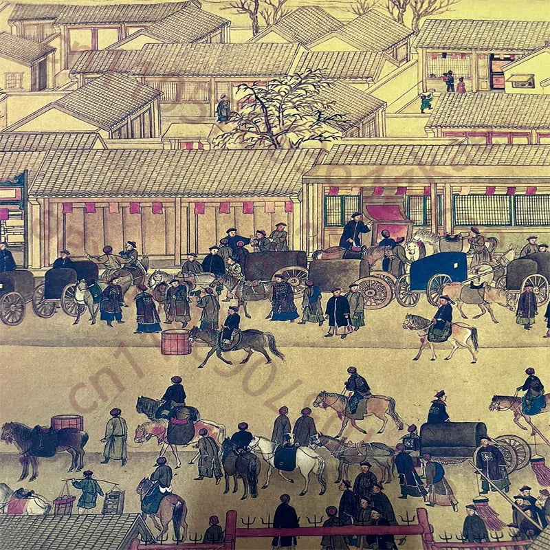 Xu Yang–Style “Five Star Joint Pearl – Sun & Moon” Chinese Long Scroll