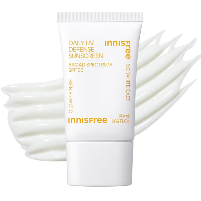 Daily UV Defense Sunscreen Broad Spectrum SPF 36, Invisible Korean Sunscreen for Face with No White Cast