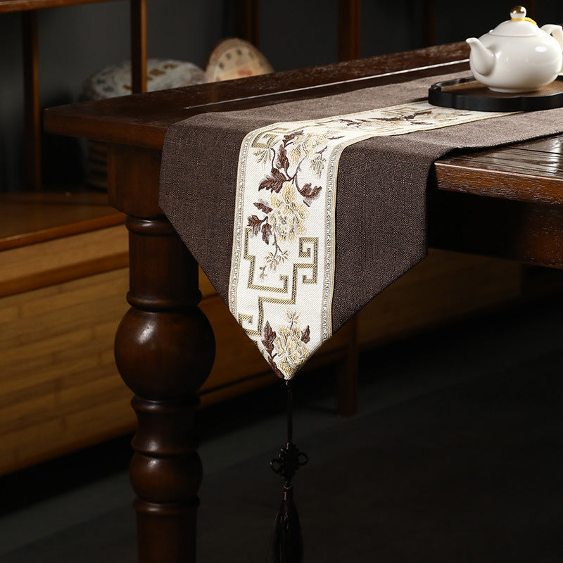 Chinese Style Zen Fabric Long Table Runner