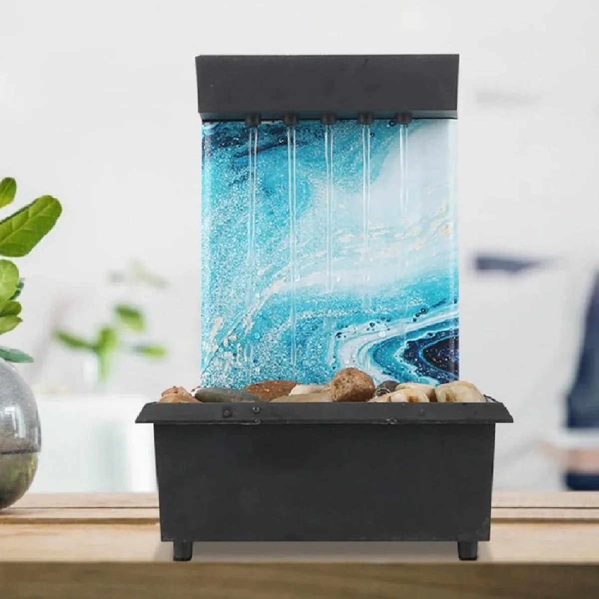 Tabletop Fountain Decor Water Landscape Ornament Attract Wealth Relax Zen Meditation for Table Office Home Bedroom Art Adornment