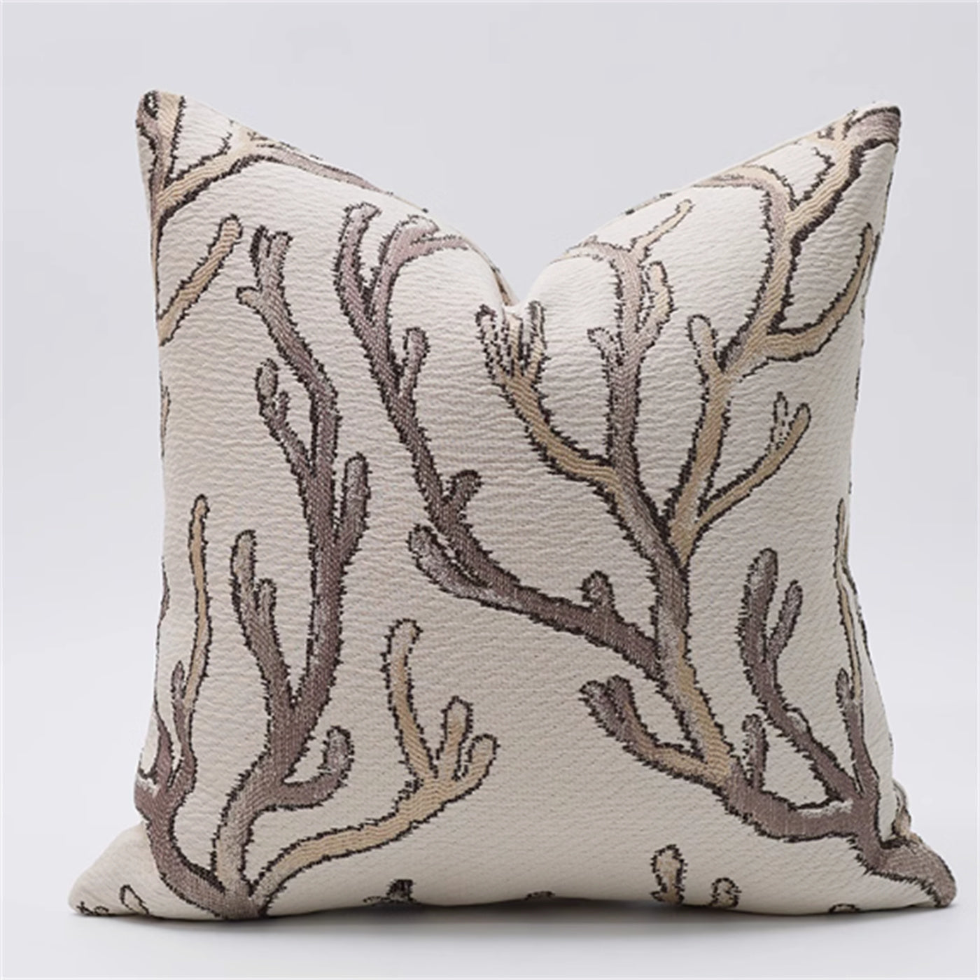Asian Bamboo Leaf Embroidered Cushion (Cover or with Insert)