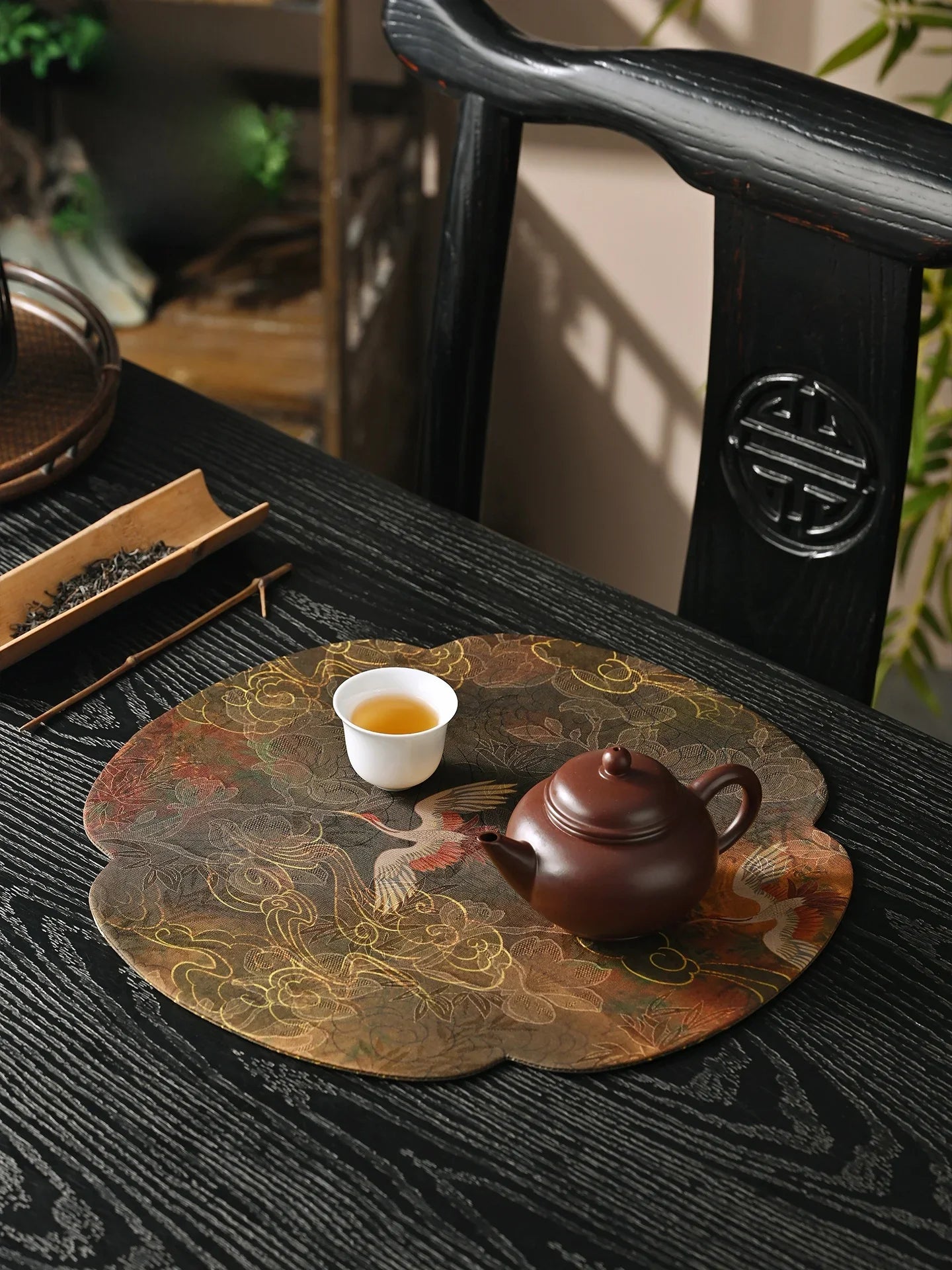 Handmade Chinese Zen Cloud Silk Tea Table Mat – Asian Home Decor