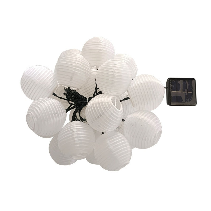 Solar Fabric Lighting Chain Colorful Lantern Decoration on String