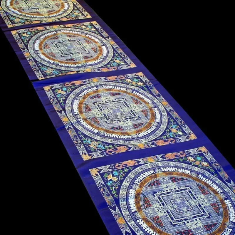 72CM Tibetan Ethnic Style Embroidered Brocade Tablecloth Household Indoor Buddhist Hall Offering Ornaments Religious Article