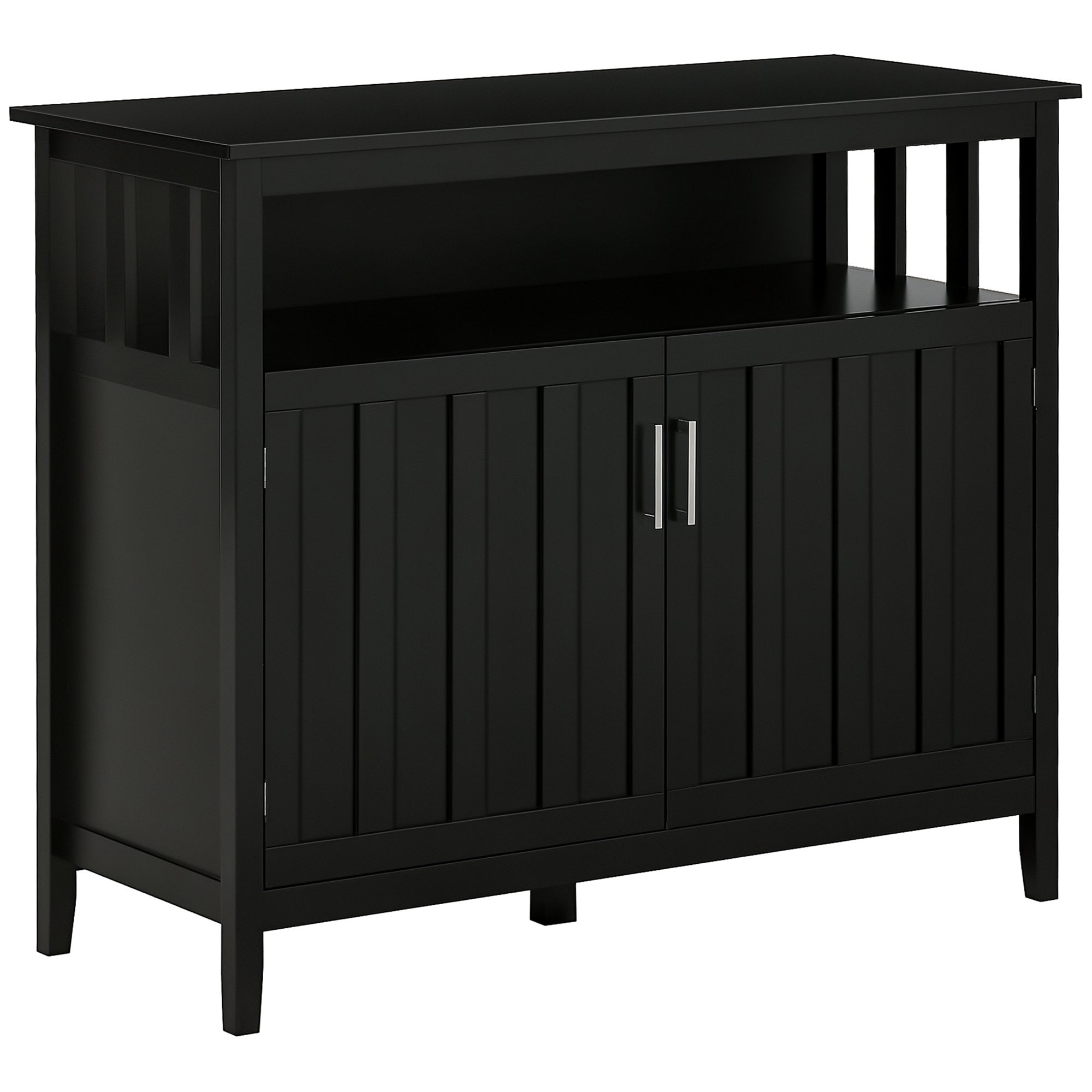 Black Sideboard Buffet Cabinet with 2 Doors and Adjustable Shelves