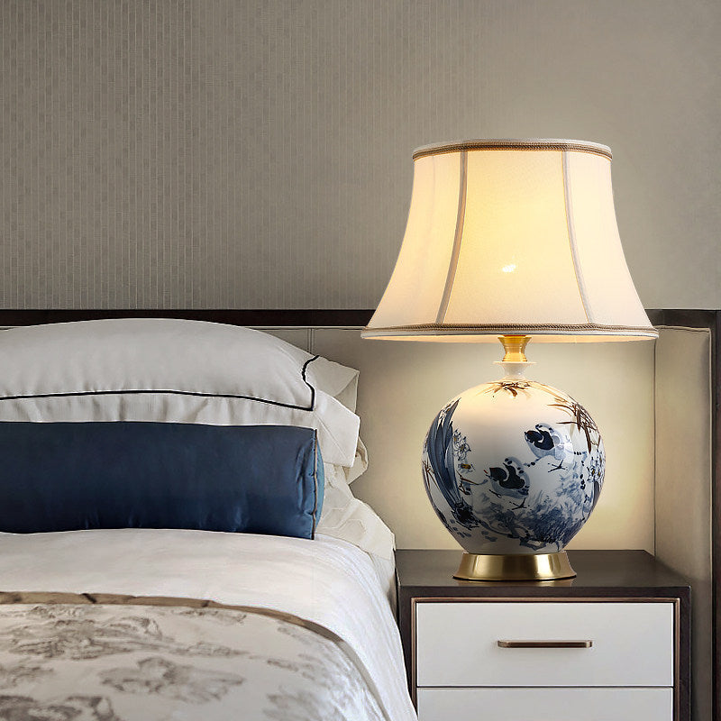 New Chinese-style All-copper Ceramic Table Lamp