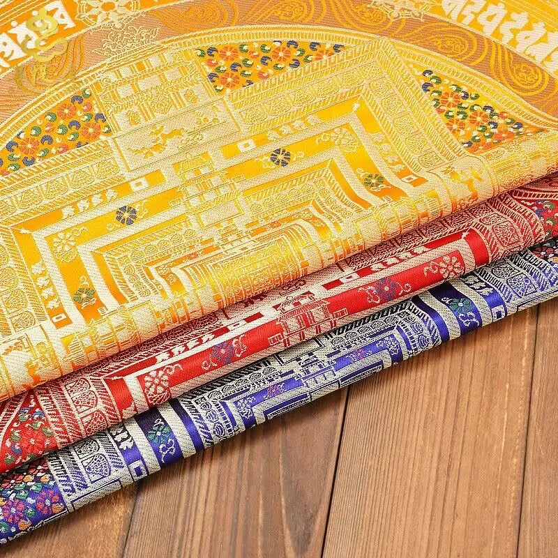 72CM Tibetan Ethnic Style Embroidered Brocade Tablecloth Household Indoor Buddhist Hall Offering Ornaments Religious Article
